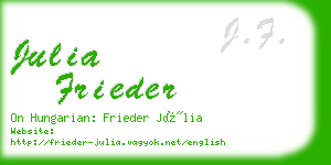 julia frieder business card